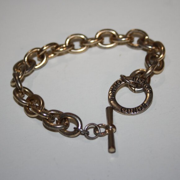 Gold Bongo toggle clasp bracelet 7.5" - Picture 2 of 3